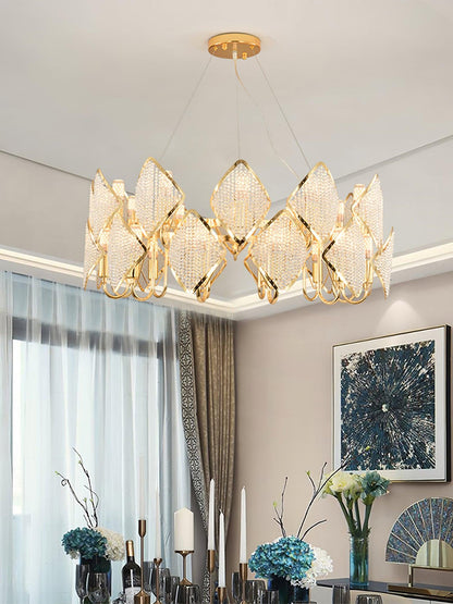 Elegant Holly Chandelier - Crystal Accents & Adjustable Height