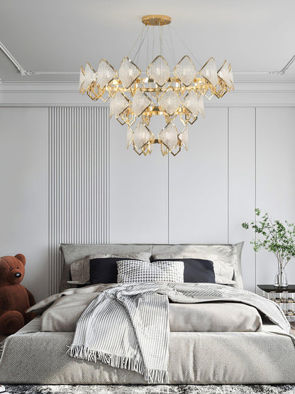 Elegant Holly Chandelier - Crystal Accents & Adjustable Height