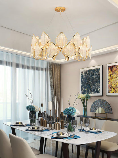 Elegant Holly Chandelier - Crystal Accents & Adjustable Height