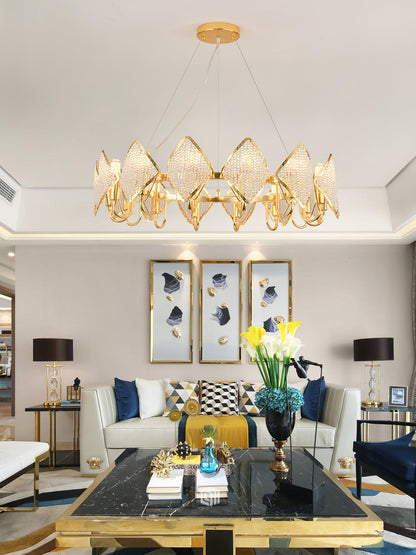 Elegant Holly Chandelier - Crystal Accents & Adjustable Height
