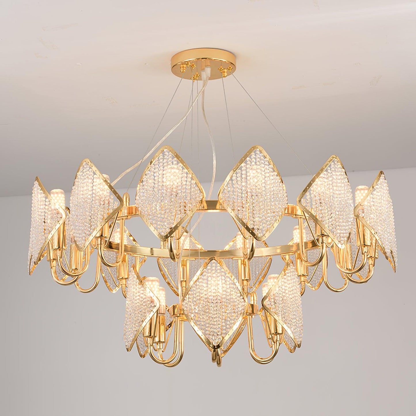 Elegant Holly Chandelier - Crystal Accents & Adjustable Height