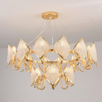 Elegant Holly Chandelier - Crystal Accents & Adjustable Height