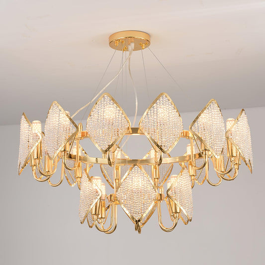 Elegant Holly Chandelier - Crystal Accents & Adjustable Height