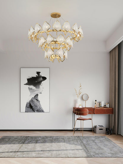 Elegant Holly Chandelier - Crystal Accents & Adjustable Height