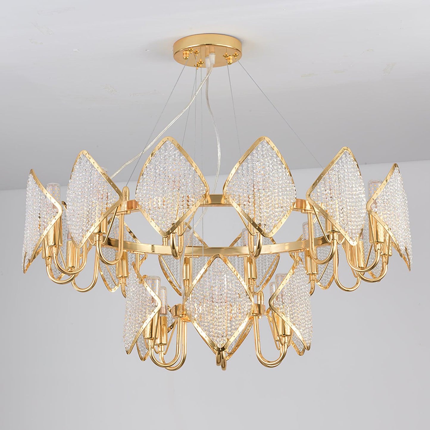 Elegant Holly Chandelier - Crystal Accents & Adjustable Height