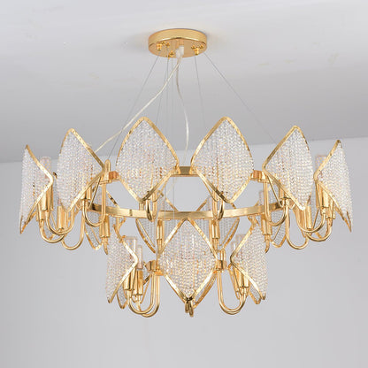Elegant Holly Chandelier - Crystal Accents & Adjustable Height