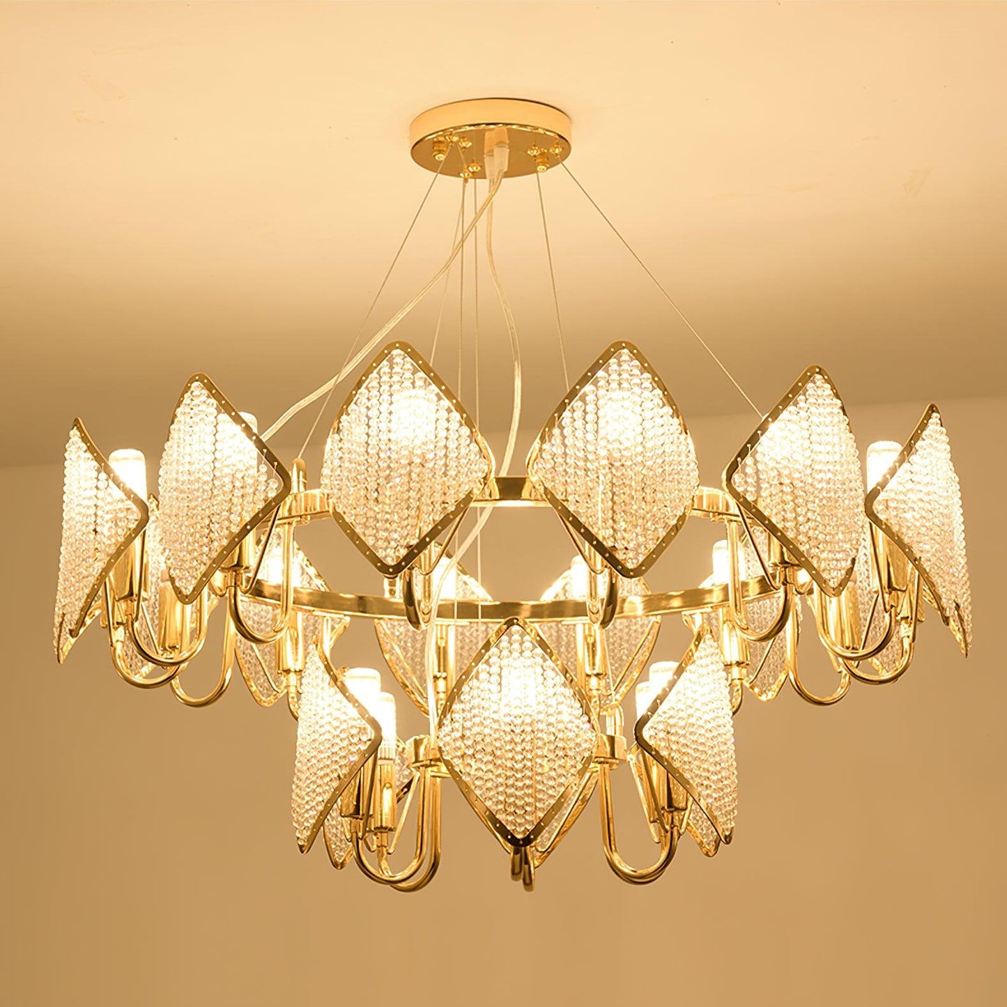 Elegant Holly Chandelier - Crystal Accents & Adjustable Height