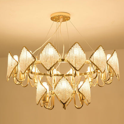 Elegant Holly Chandelier - Crystal Accents & Adjustable Height