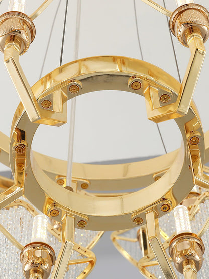 Elegant Holly Chandelier - Crystal Accents & Adjustable Height