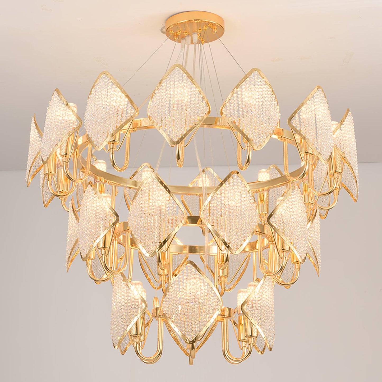 Elegant Holly Chandelier - Crystal Accents & Adjustable Height