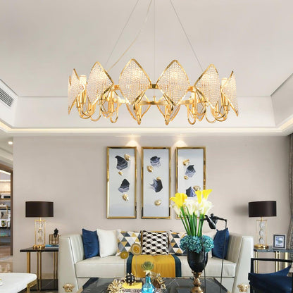 Elegant Holly Chandelier - Crystal Accents & Adjustable Height