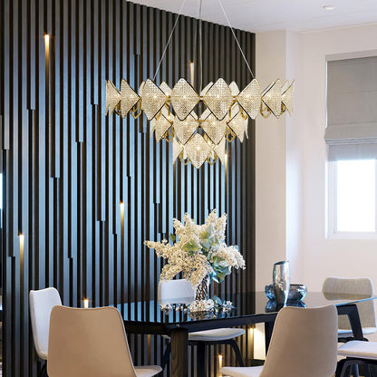 Elegant Holly Chandelier - Crystal Accents & Adjustable Height