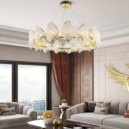 Elegant Holly Chandelier - Crystal Accents & Adjustable Height