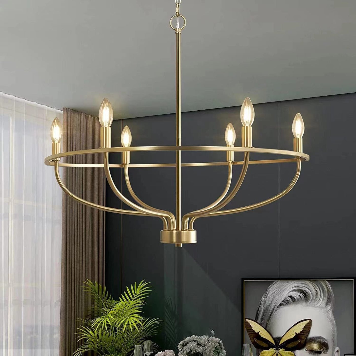 Modern Greyson Chandelier - Elegant Design with Adjustable Height & LE