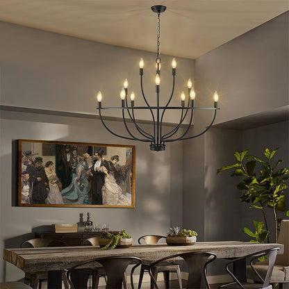 Modern Greyson Chandelier - Elegant Design with Adjustable Height & LE