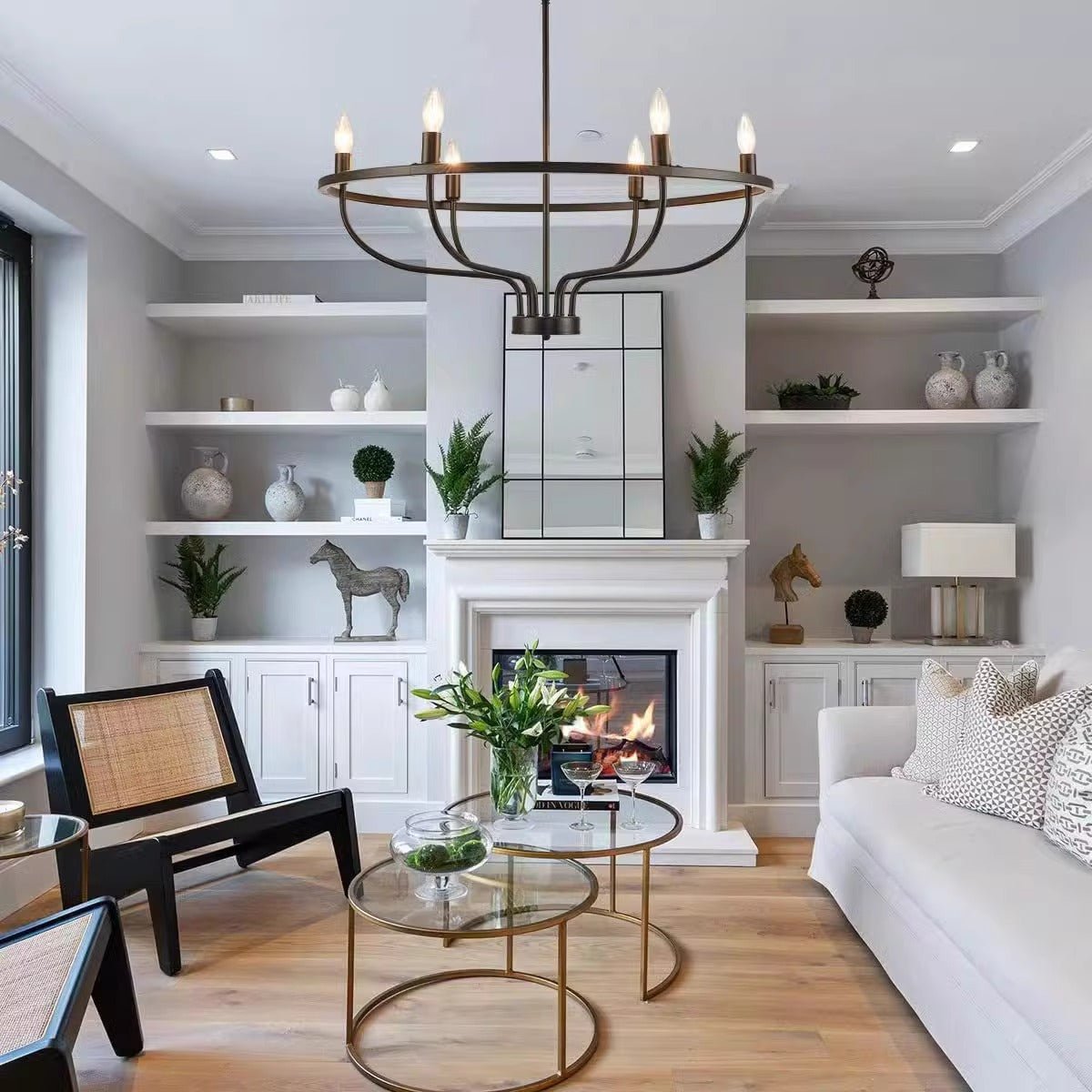 Modern Greyson Chandelier - Elegant Design with Adjustable Height & LE