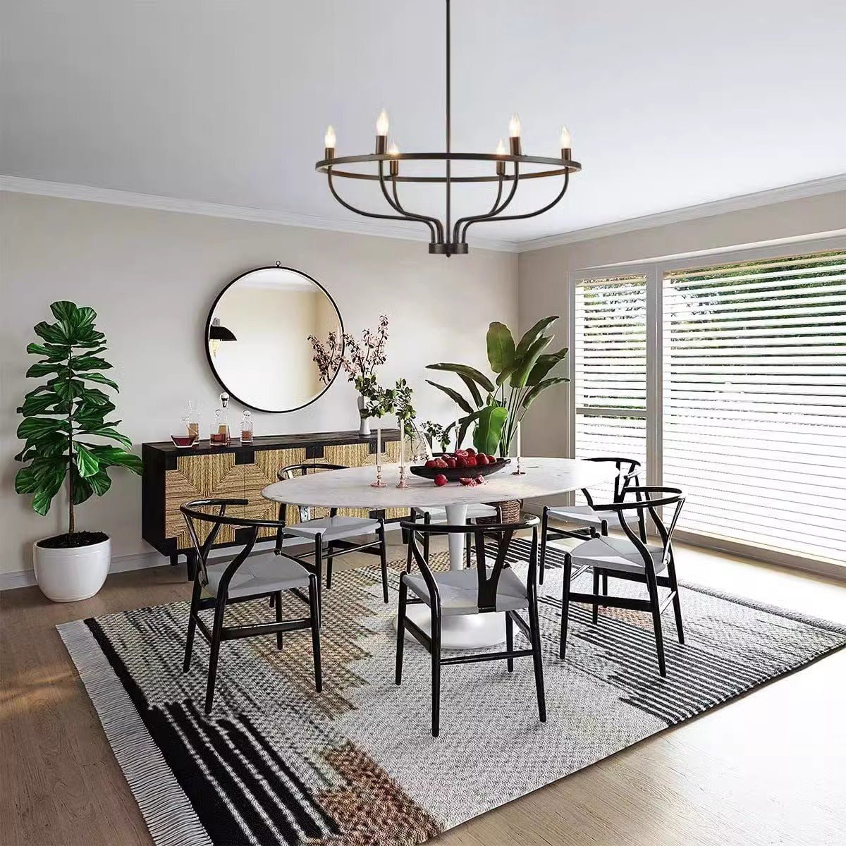 Modern Greyson Chandelier - Elegant Design with Adjustable Height & LE