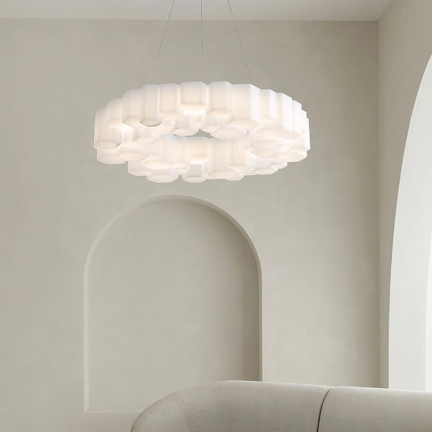 Elegant Honeycomb Chandelier - Modern Design with Adjustable Brightnes