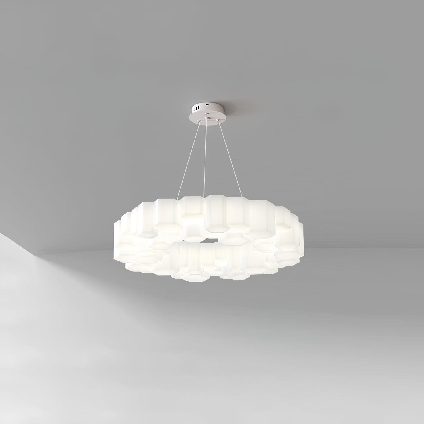 Elegant Honeycomb Chandelier - Modern Design with Adjustable Brightnes