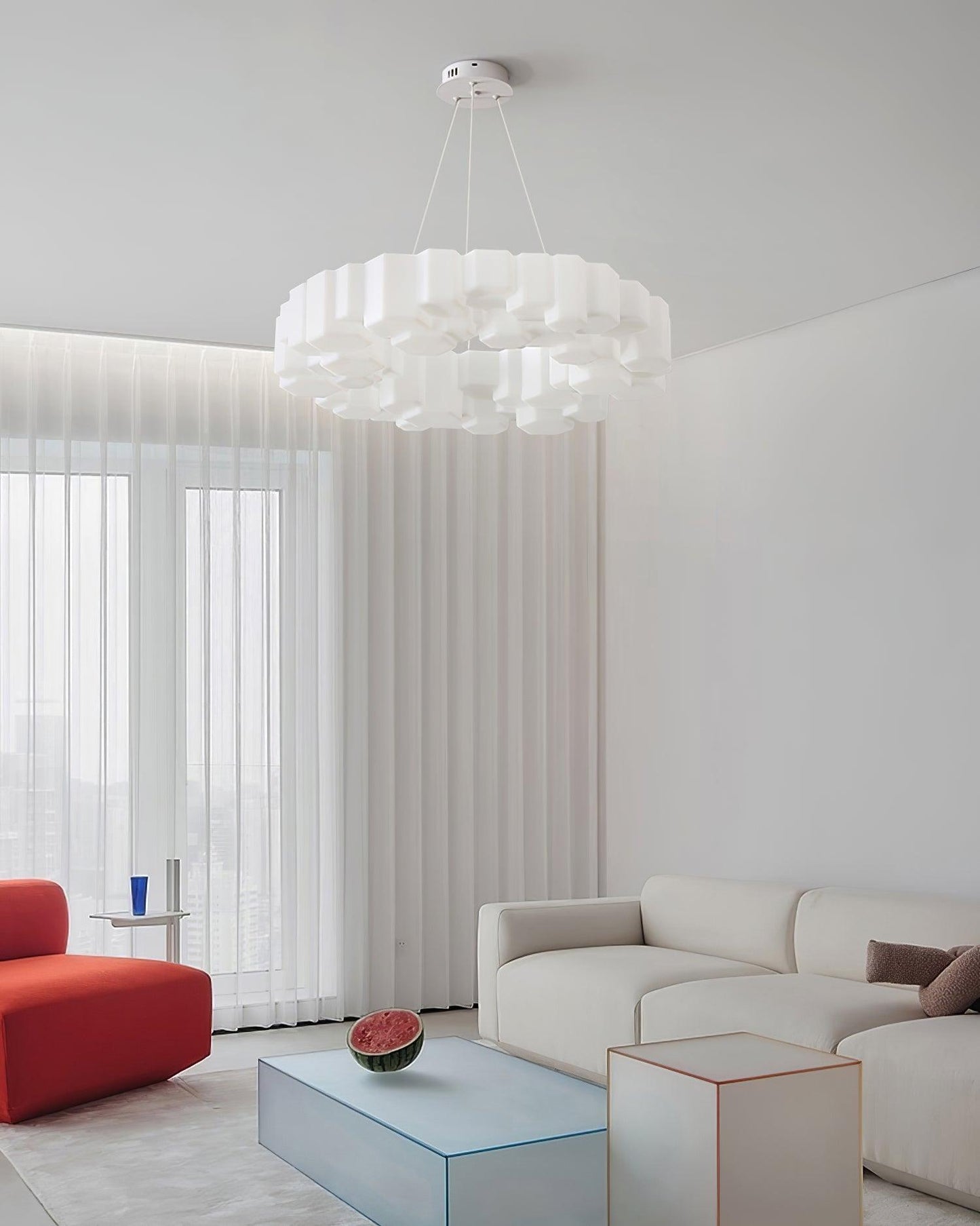Elegant Honeycomb Chandelier - Modern Design with Adjustable Brightnes
