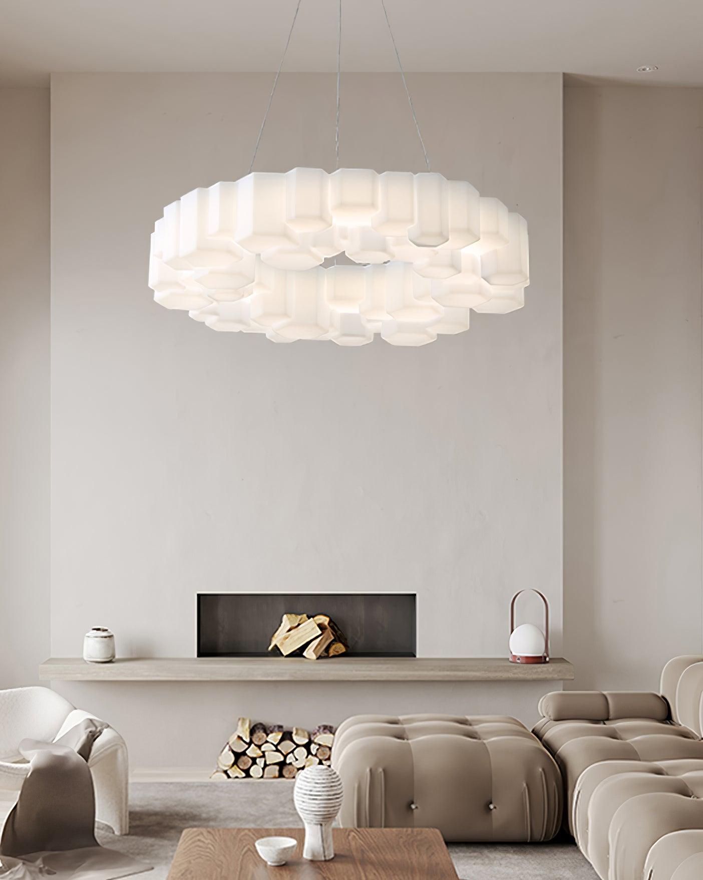 Elegant Honeycomb Chandelier - Modern Design with Adjustable Brightnes