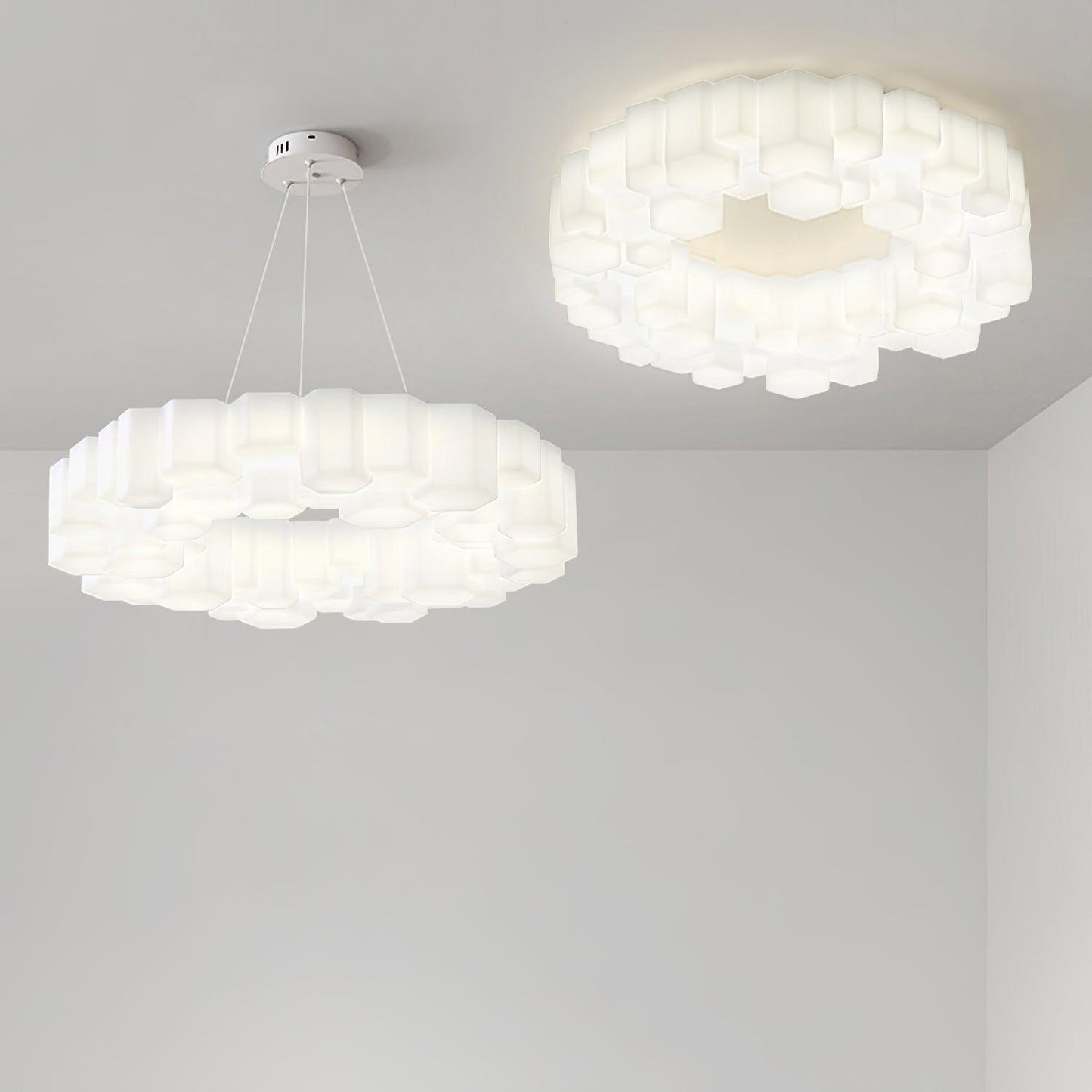 Elegant Honeycomb Chandelier - Modern Design with Adjustable Brightnes