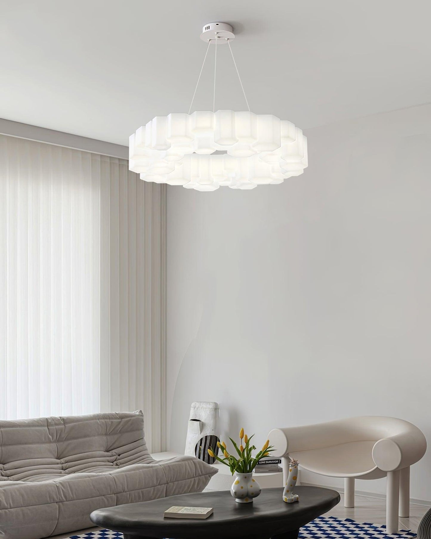 Elegant Honeycomb Chandelier - Modern Design with Adjustable Brightnes