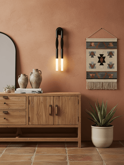 Elegant Horsehair Wall Lamp with Adjustable Light and Unique Design