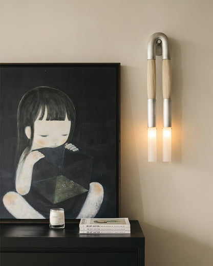 Elegant Horsehair Wall Lamp with Adjustable Light and Unique Design