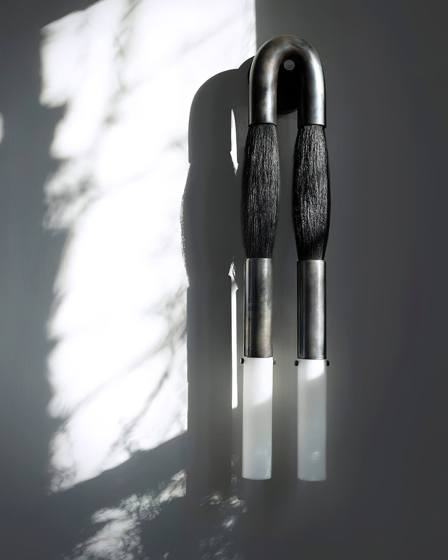 Elegant Horsehair Wall Lamp with Adjustable Light and Unique Design