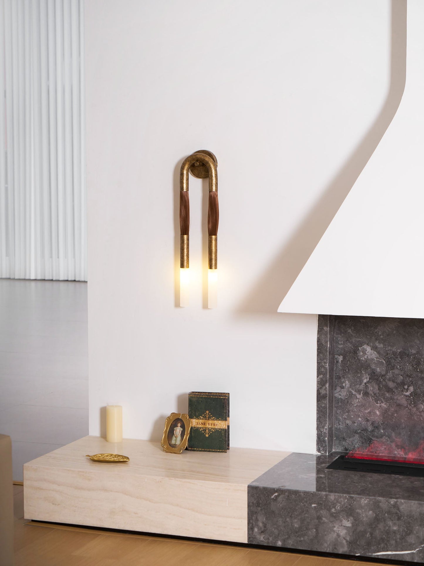 Elegant Horsehair Wall Lamp with Adjustable Light and Unique Design