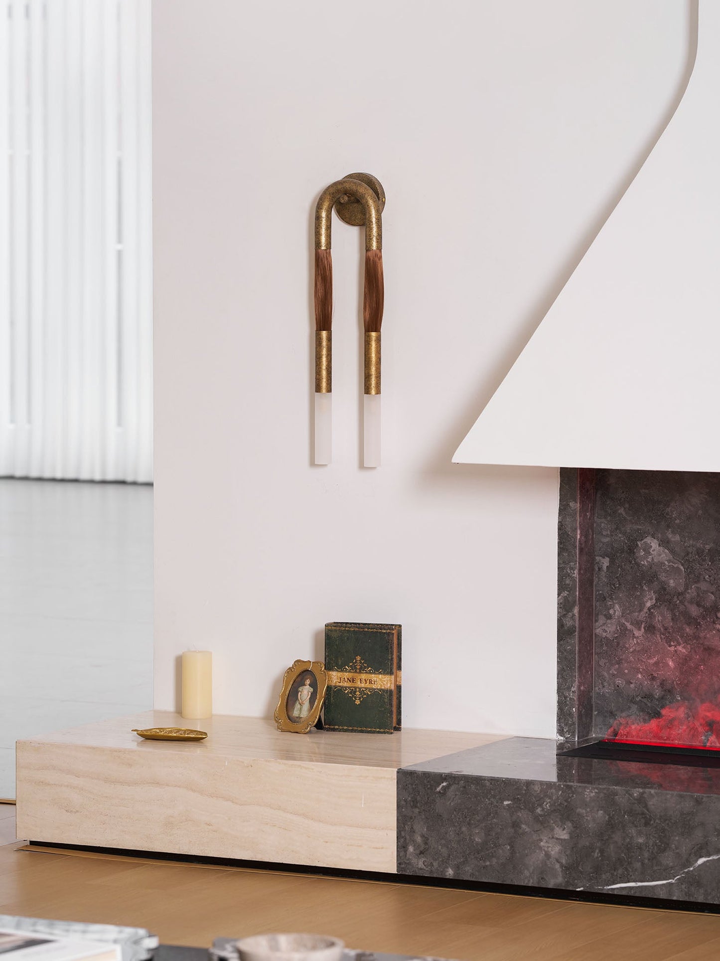 Elegant Horsehair Wall Lamp with Adjustable Light and Unique Design