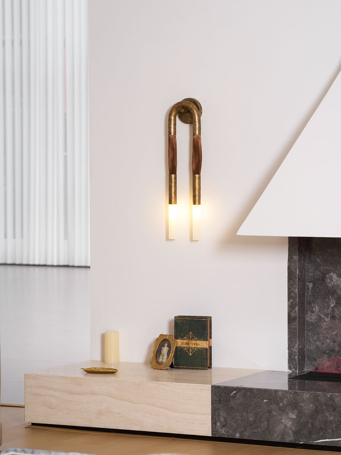 Elegant Horsehair Wall Lamp with Adjustable Light and Unique Design