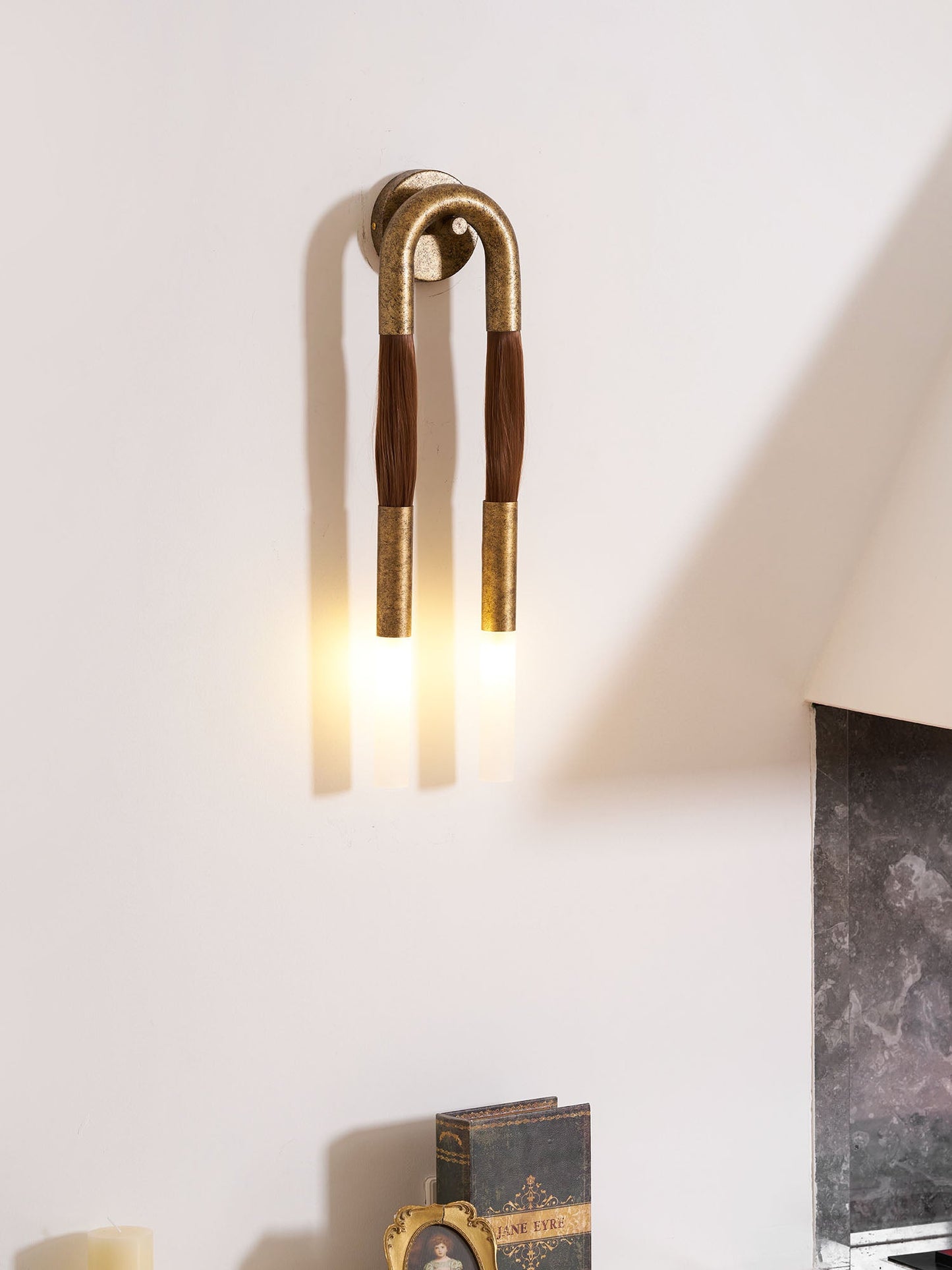 Elegant Horsehair Wall Lamp with Adjustable Light and Unique Design
