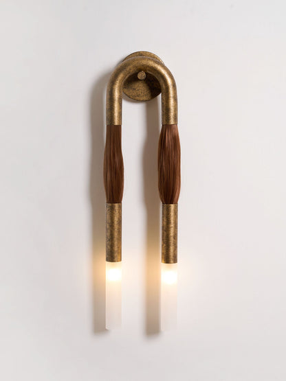 Elegant Horsehair Wall Lamp with Adjustable Light and Unique Design