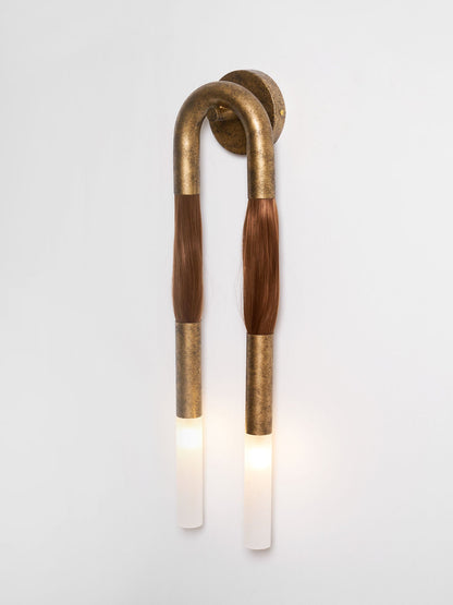 Elegant Horsehair Wall Lamp with Adjustable Light and Unique Design