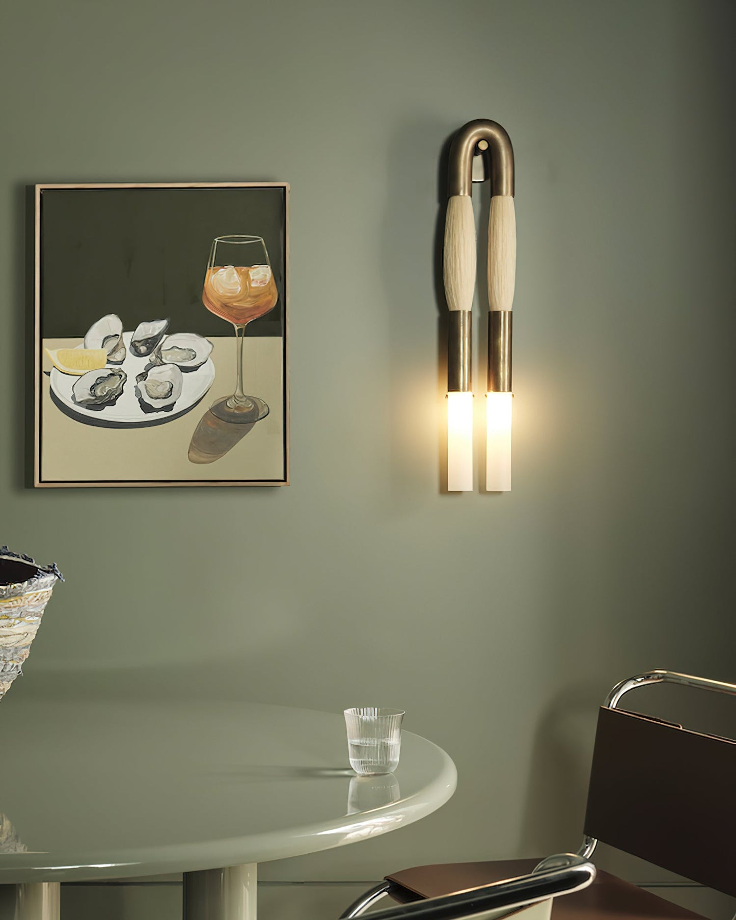 Elegant Horsehair Wall Lamp with Adjustable Light and Unique Design