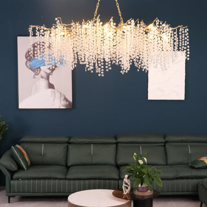 Shiro Noda Crystal Chandelier - Elegant Design with Adjustable Height