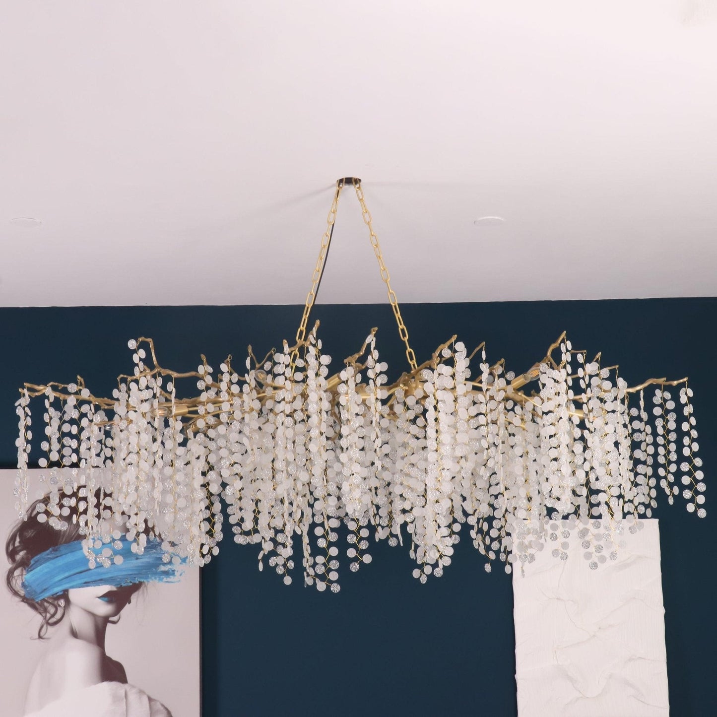 Shiro Noda Crystal Chandelier - Elegant Design with Adjustable Height