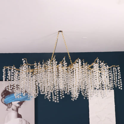 Shiro Noda Crystal Chandelier - Elegant Design with Adjustable Height