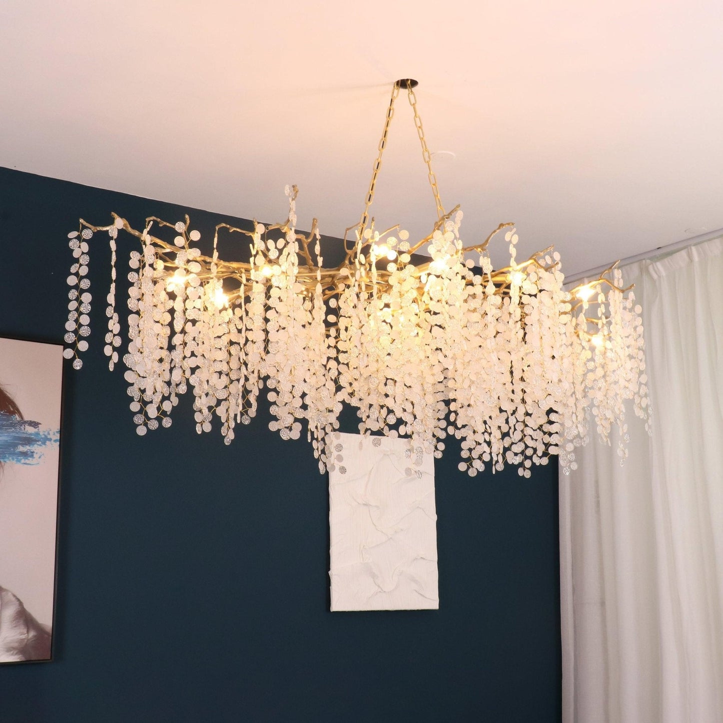 Shiro Noda Crystal Chandelier - Elegant Design with Adjustable Height