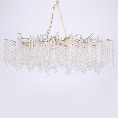 Shiro Noda Crystal Chandelier - Elegant Design with Adjustable Height