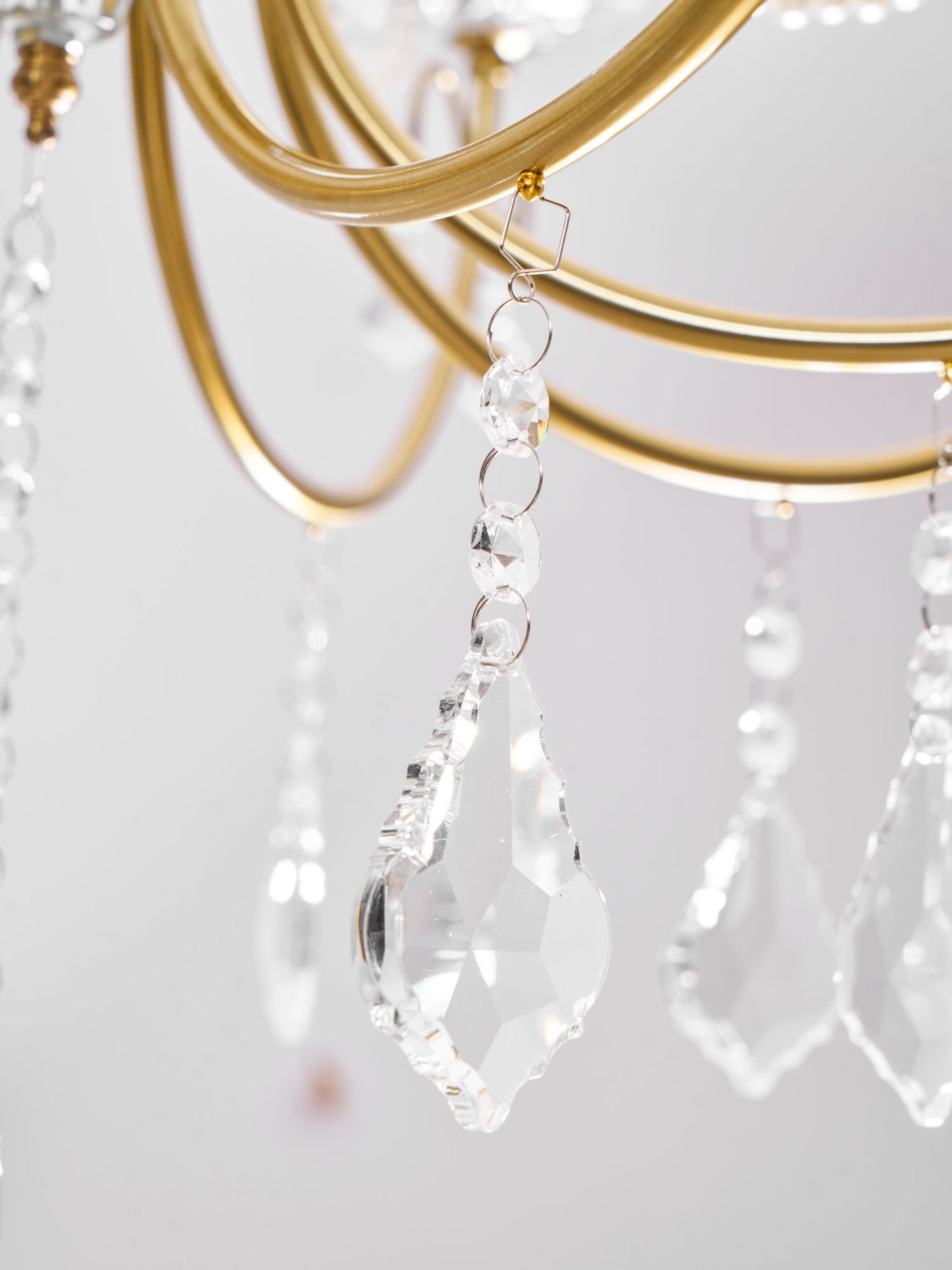 Imperial Pearl Crystal Chandelier - Elegant Design, Adjustable Height