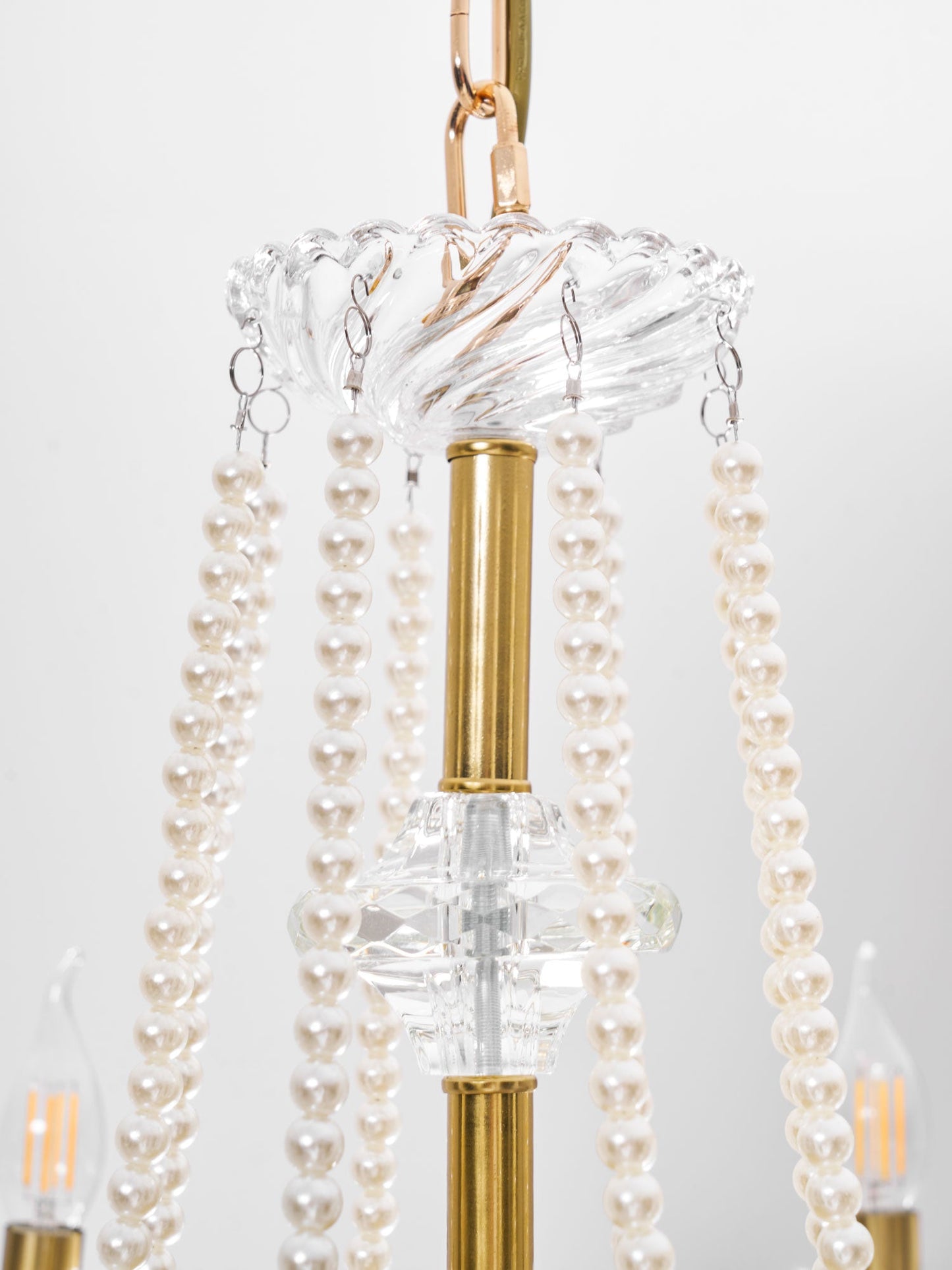 Imperial Pearl Crystal Chandelier - Elegant Design, Adjustable Height