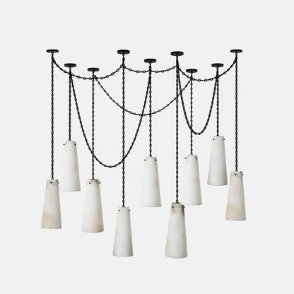 Industrial Cascade Chain Chandelier - Adjustable Height, Vintage Desig