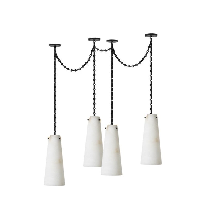 Industrial Cascade Chain Chandelier - Adjustable Height, Vintage Desig