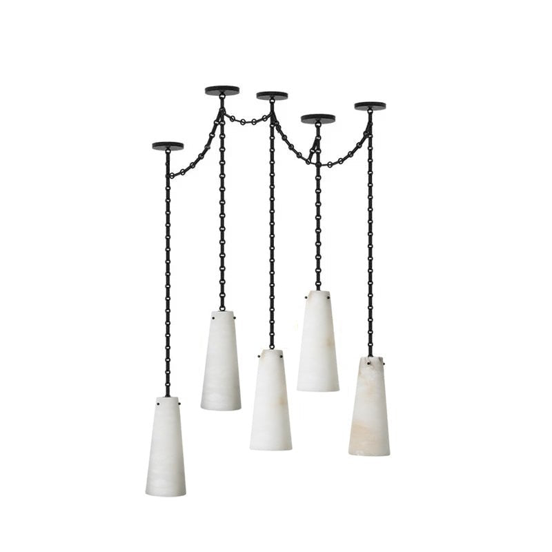Industrial Cascade Chain Chandelier - Adjustable Height, Vintage Desig