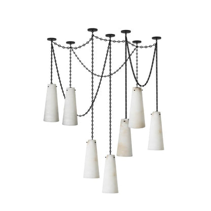 Industrial Cascade Chain Chandelier - Adjustable Height, Vintage Desig