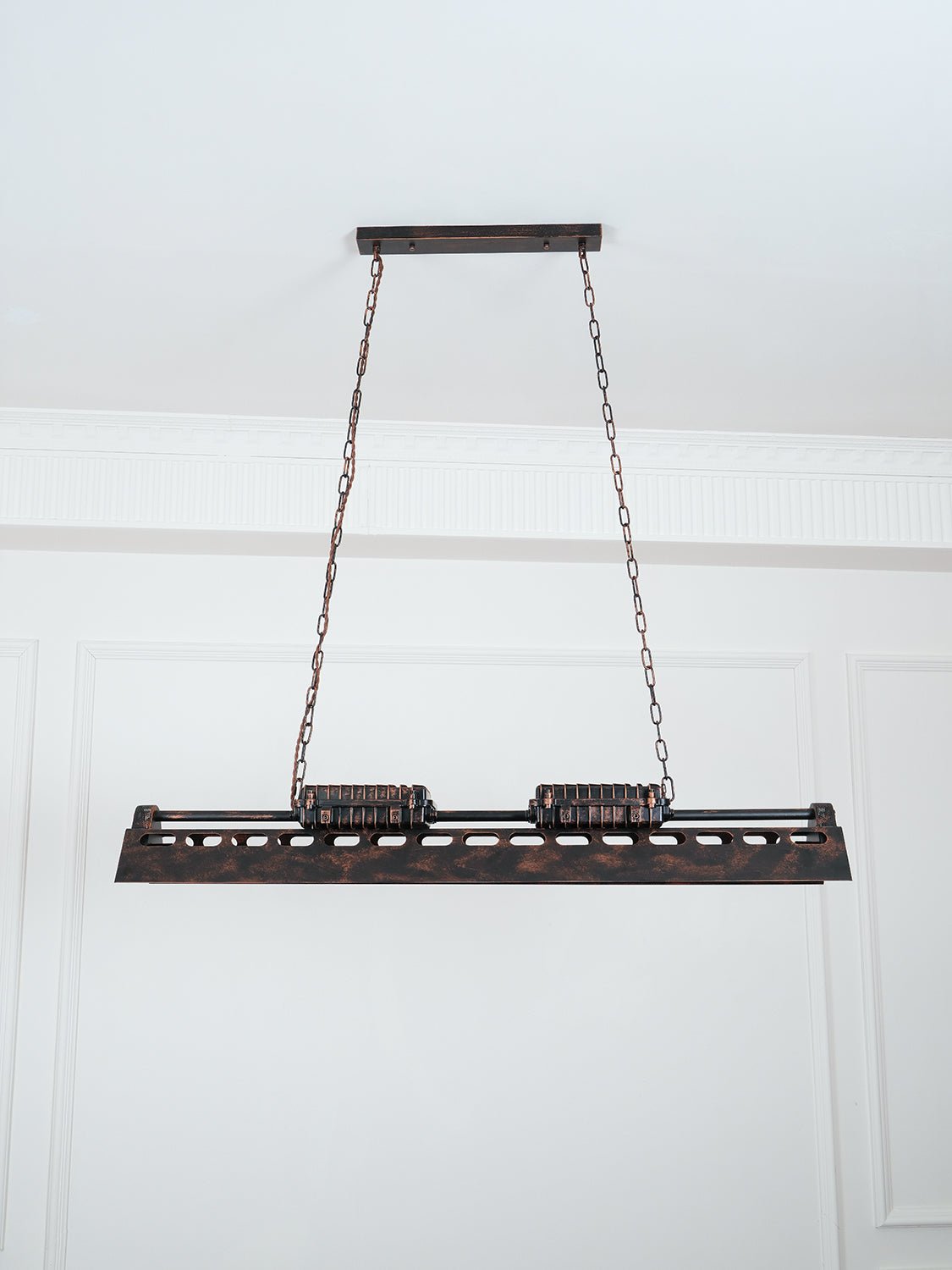 Industrial Steampunk Chandelier - Vintage Design, Adjustable Height