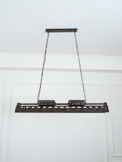 Industrial Steampunk Chandelier - Vintage Design, Adjustable Height